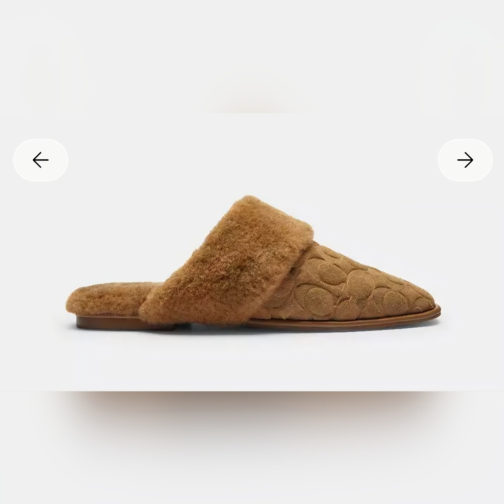 COACH Cozy Tan Slippers